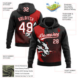 Custom Stitched Black White-Red 3D Pattern Design Wolf Sports Pullover Sweatshirt Hoodie