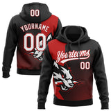 Custom Stitched Black White-Red 3D Pattern Design Wolf Sports Pullover Sweatshirt Hoodie