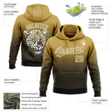 Custom Stitched Black Old Gold-White 3D Pattern Design Leopardo Sports Pullover Sweatshirt Hoodie