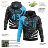 Custom Stitched Black Sky Blue-Black 3D Pattern Design Leopardo Sports Pullover Sweatshirt Hoodie