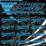 Custom Stitched Black Sky Blue-Black 3D Pattern Design Leopardo Sports Pullover Sweatshirt Hoodie