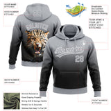 Custom Stitched Black Gray-White 3D Pattern Design Leopardo Sports Pullover Sweatshirt Hoodie