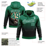 Custom Stitched Black Kelly Green-White 3D Pattern Design Leopardo Sports Pullover Sweatshirt Hoodie