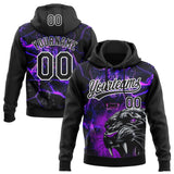 Custom Stitched Purple Black-White 3D Pattern Design Leopardo Sports Pullover Sweatshirt Hoodie