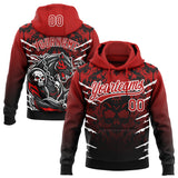 Custom Stitched Black Red-White 3D Pattern Design Leopardo Sports Pullover Sweatshirt Hoodie
