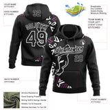 Custom Stitched Black Black-White 3D Pattern Design Leopardo Sports Pullover Sweatshirt Hoodie