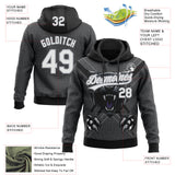 Custom Stitched Black White-Gray 3D Pattern Design Leopardo Sports Pullover Sweatshirt Hoodie