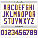 Custom White Purple-Yellow 3D Pattern Design Game Day Los Angeles Inspired Sports Pullover Sweatshirt Hoodie