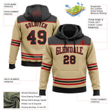 Custom Vegas Gold Black-Red 3D Pattern Design Game Day Vegas Inspired Sports Pullover Sweatshirt Hoodie