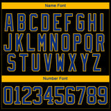 Custom Black Royal-Gold 3D Pattern Fragment Art Hockey Lace Neck Jersey