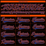 Custom Black Royal-Orange 3D Pattern Fragment Art Hockey Lace Neck Jersey
