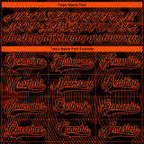 Custom Black Orange-White 3D Pattern Curve Lines Hockey Lace Neck Jersey