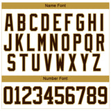 Custom White Brown-Old Gold 3D Pattern Curve Lines Hockey Lace Neck Jersey