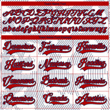 Custom White Red-Navy 3D Pattern Curve Lines Hockey Lace Neck Jersey