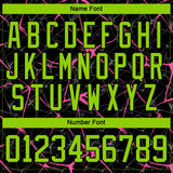 Custom Black Neon Green-Pink 3D Pattern Abstract Network Hockey Lace Neck Jersey