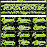Custom Black Neon Green-White 3D Pattern Abstract Network Hockey Lace Neck Jersey