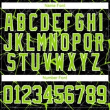 Custom Black Neon Green-White 3D Pattern Abstract Network Hockey Lace Neck Jersey