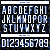 Custom Black White-Royal 3D Pattern Abstract Network Hockey Lace Neck Jersey