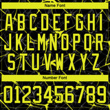 Custom Black Neon Yellow-Teal 3D Pattern Abstract Network Hockey Lace Neck Jersey