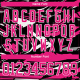 Custom Figure Hot Pink Black-White 3D Pattern Fluid Art Hockey Lace Neck Jersey