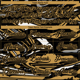 Custom Figure Black Old Gold-White 3D Pattern Fluid Art Hockey Lace Neck Jersey