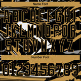 Custom Figure Black Old Gold-White 3D Pattern Fluid Art Hockey Lace Neck Jersey