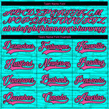 Custom Aqua Pink Black-White 3D Pattern Fragment Art Hockey Lace Neck Jersey