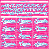 Custom Pink White-Sky Blue 3D Pattern Fragment Art Hockey Lace Neck Jersey