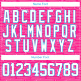 Custom Pink White-Sky Blue 3D Pattern Fragment Art Hockey Lace Neck Jersey