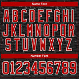 Custom Black Red-White 3D Pattern Fragment Art Hockey Lace Neck Jersey