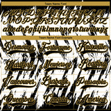 Custom White Black-Old Gold 3D Pattern Splash Art Hockey Lace Neck Jersey