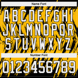 Custom Gold White-Black 3D Pattern Splash Art Hockey Lace Neck Jersey