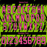Custom Neon Green Pink-Black 3D Pattern Splash Art Hockey Lace Neck Jersey