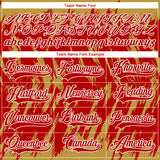 Custom Red Old Gold-White 3D Pattern Splash Art Hockey Lace Neck Jersey