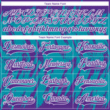 Custom Teal Purple-White 3D Pattern Splash Art Hockey Lace Neck Jersey