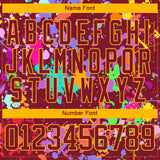 Custom Graffiti Pattern Crimson Gold-White 3D Pattern Splash Art Hockey Lace Neck Jersey