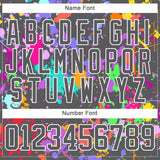 Custom Graffiti Pattern Steel Gray Black-White 3D Pattern Splash Art Hockey Lace Neck Jersey