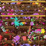 Custom Graffiti Pattern Brown Old Gold-White 3D Pattern Splash Art Hockey Lace Neck Jersey