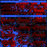 Custom Black Red-Royal 3D Fluid Art Splash Hockey Lace Neck Jersey