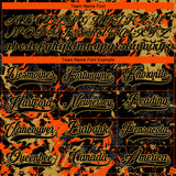 Custom Black Old Gold-Orange 3D Fluid Art Splash Hockey Lace Neck Jersey