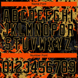 Custom Black Old Gold-Orange 3D Fluid Art Splash Hockey Lace Neck Jersey