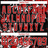 Custom Black Red-White 3D Fluid Art Splash Hockey Lace Neck Jersey