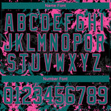 Custom Black Teal-Pink 3D Fluid Art Splash Hockey Lace Neck Jersey