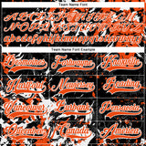 Custom Black Orange-White 3D Fluid Art Splash Hockey Lace Neck Jersey