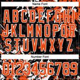 Custom Black Orange-White 3D Fluid Art Splash Hockey Lace Neck Jersey