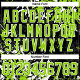 Custom Black Neon Green-White 3D Fluid Art Splash Hockey Lace Neck Jersey