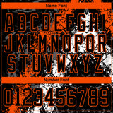 Custom Black Orange-White 3D Splash Art Hockey Lace Neck Jersey