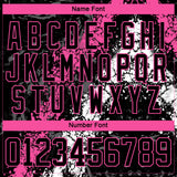 Custom Black Pink-White 3D Splash Art Hockey Lace Neck Jersey