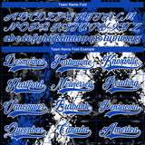 Custom Black Thunder Blue-White 3D Splash Art Hockey Lace Neck Jersey