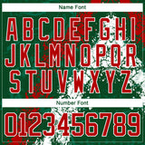 Custom Green Red-White 3D Splash Art Hockey Lace Neck Jersey